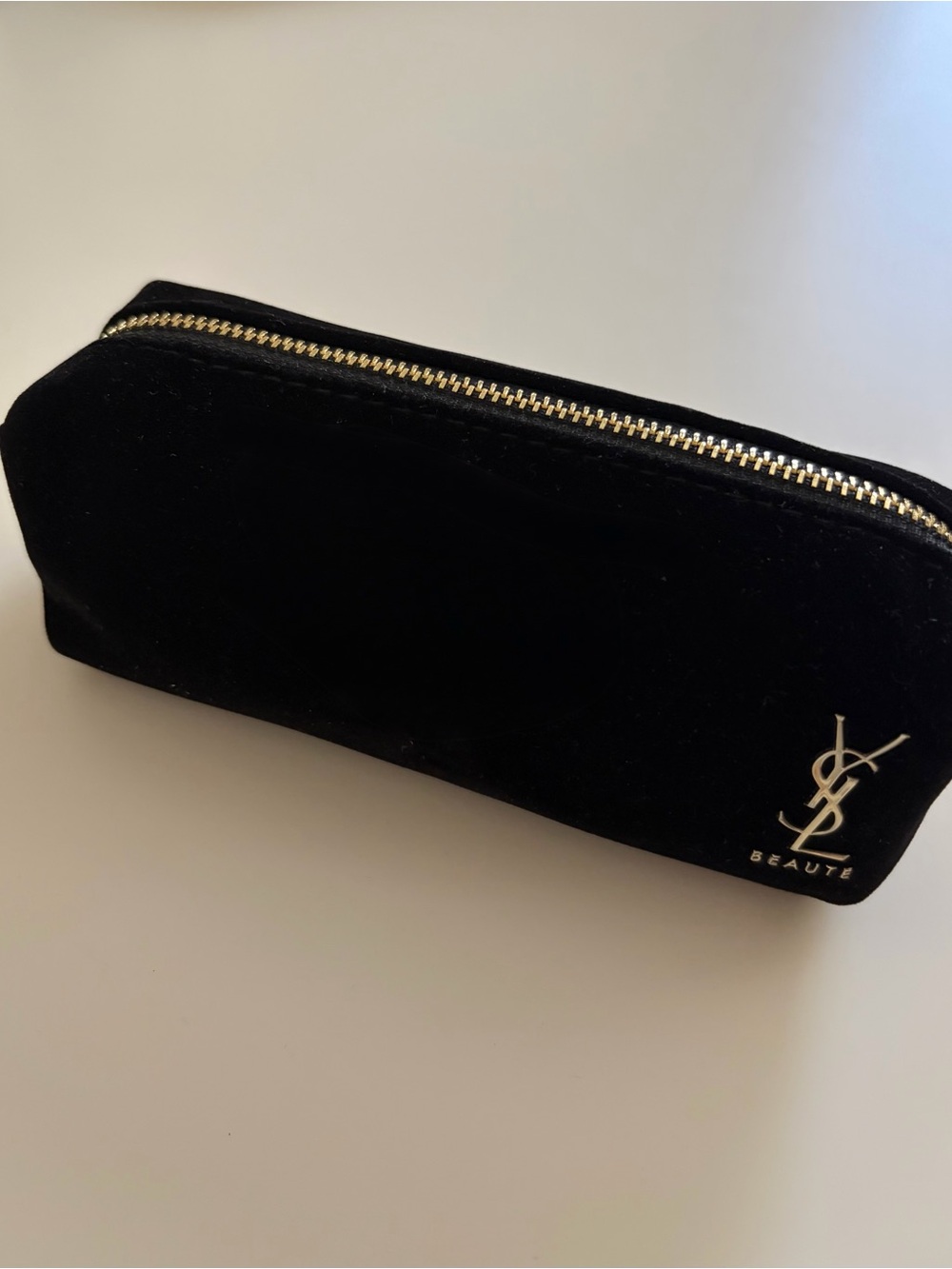 Yves Saint Laurent Black Velvet Makeup Pouch Cosmetic Bag